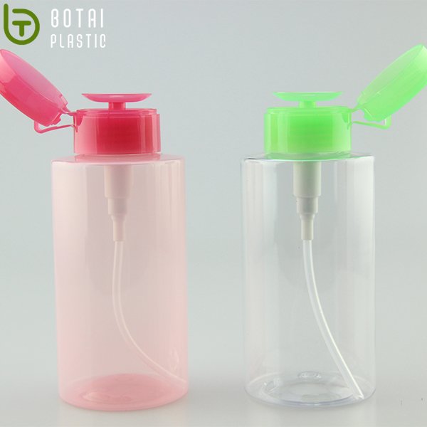 Botai-Semi-transparent 300ml Pet Plastic Makeup Containers Bottle