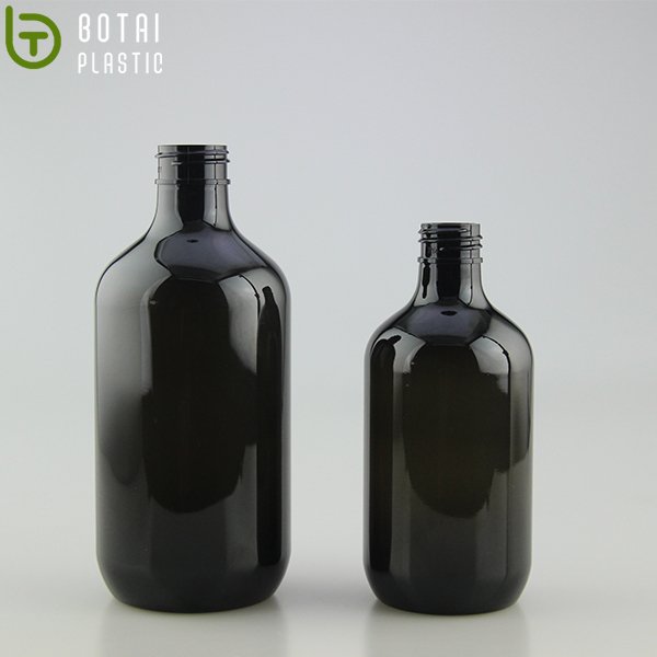 Botai-Best Big Round Dark Green Shampoo Bottle Plastic Pet With Label
