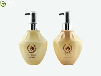 300ml plastic empty shampoo bottles with aluminum covered lotion pump