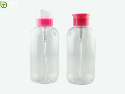 transparent Design 500ml PET Plastic Bottle Containers Manufacturer With cleansing oil pump